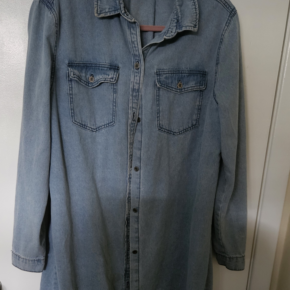Umgee Blue Denim Shirt Dress